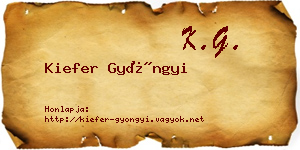 Kiefer Gyöngyi névjegykártya